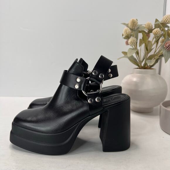 Free People Shoes - Free People Hybrid Leather Harness Booties Slingback Platform Black Women's 6.5